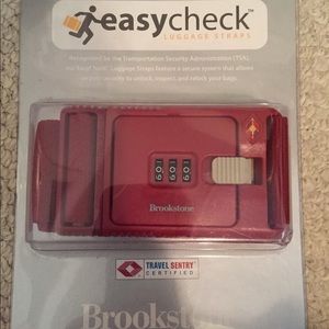 Easy Check luggage strap berry NWT